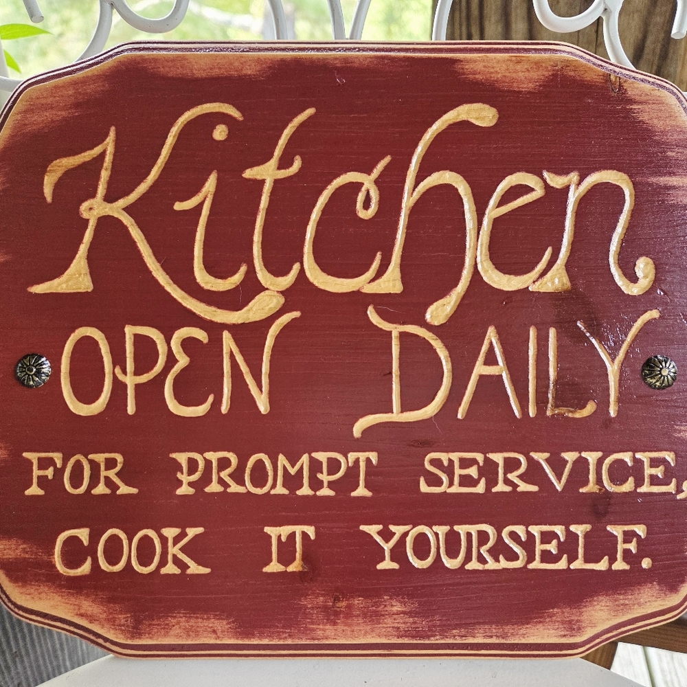 Handmade Distressed Barn Red Kitchen Sign - Picture 2 of 7
